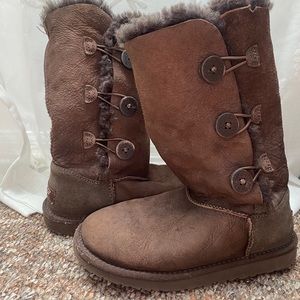 Ugg Bailey Button Dark Brown Boots